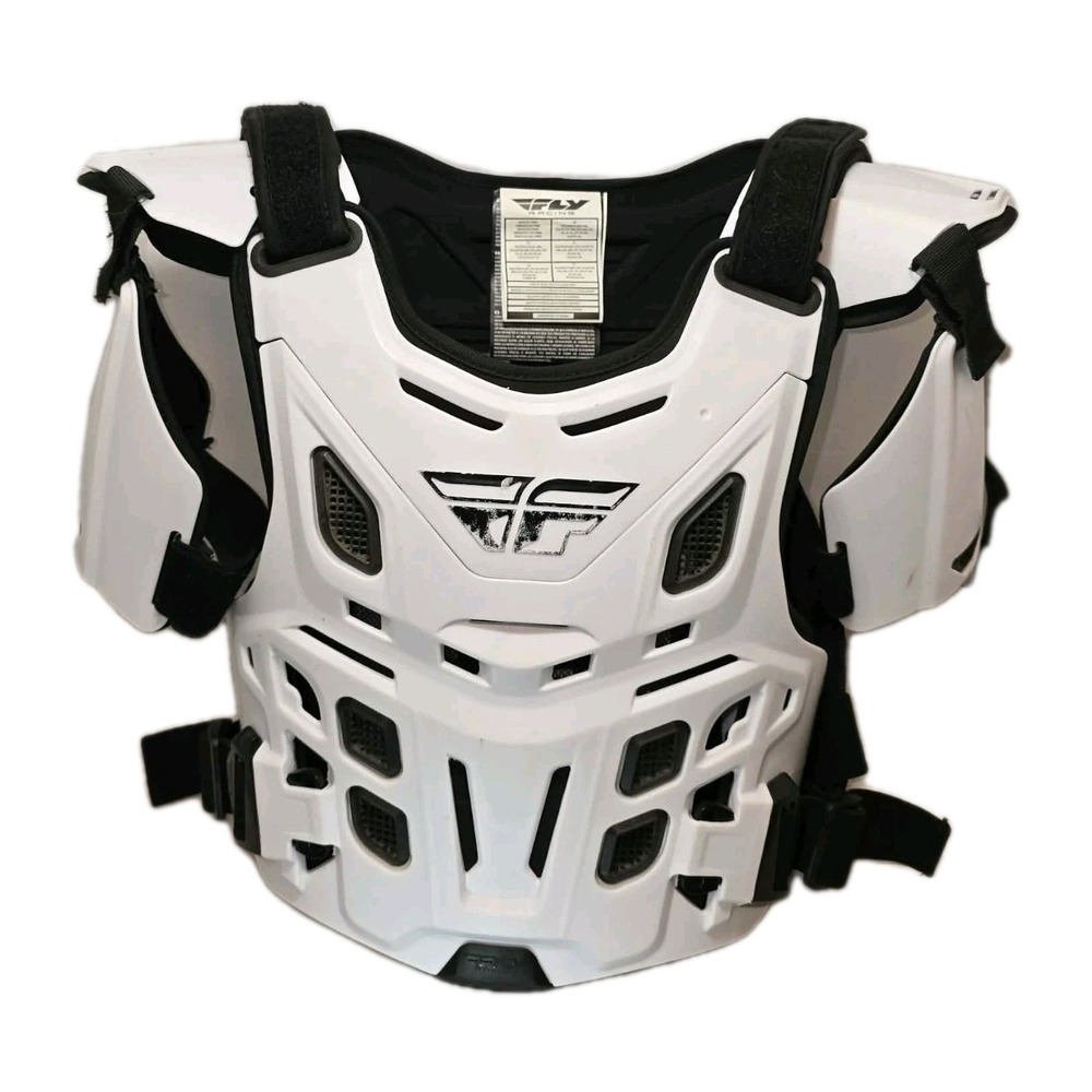 🛡️ Fly Racing Revel Race Roost Guard Dirt Bike Motocross Chest Protector White